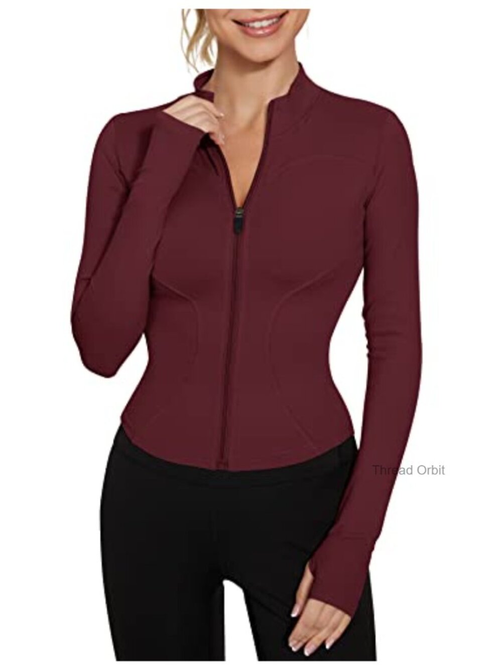 Women's Lightweight Cropped Workout Jacket Zip Up Yoga Athletic Slim Fit